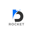 symbol letter b motion rocket arrow geometric vector image