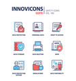 gdpr - modern line design style icons set vector image