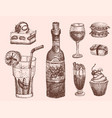 hand drawn food sketch for menu restaurant product vector image