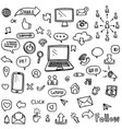 set social media icon hand drawn vector image