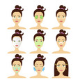 different types of facial cosmetic masks vector image