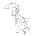 coloring book mary poppins a novel character vector image vector image