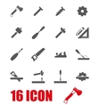 grey carpentry icon set vector image