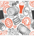 oktoberfest seamless pattern hand drawn greeting vector image