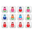 russian doll retro babushka colorful butto vector image vector image