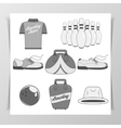 set of bowling vintage design elements vector image vector image