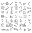 garden icon tool set vector image