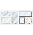 realistic mirrors with gold or black frames vector image