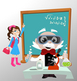science professor with student vector image