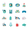 sleep time flat icons set vector image vector image