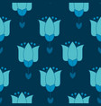 vivid blue color abstract tulip flower motif vector image