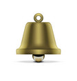3d golden bell with shadow on white background vector image vector image