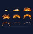 key frames of bomb explosion cartoon vector image