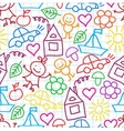 pattern of children drawings vector image vector image