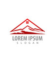 roof house with silhouette mountain concept vector image vector image
