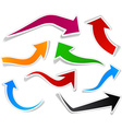 color arrows sticker set vector image