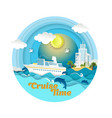cruise time paper art style vector image vector image