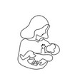 happy mother day card continuous one line drawing vector image