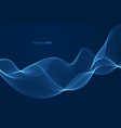 3d particles mesh array sound wave flowing over vector image vector image