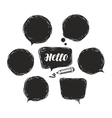 black speech bubble set doodle vector image vector image