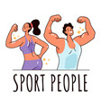 bodybuilder man woman people characters posing vector image vector image