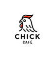 chicken head line logo simple and minimal rooster vector image