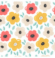 seamless patterns with blossom flowers and leaves vector image vector image