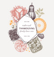 thanksgiving day dinner menu design in color vector image vector image