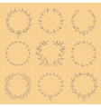 set of 9 hand drawn wreaths vector image vector image
