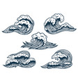 set sea or ocean wave for marine design vector image
