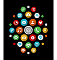 smart watch app icons set in colorful 2d style vector image