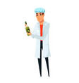 worker with olive oil bottle vector image