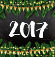 2017 new year card with fir branches vector image vector image
