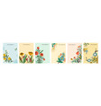 collection colorful natural spring backgrounds vector image