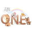 cute wild animals with alphabets vector image
