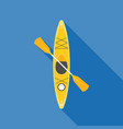 yellow kayak with paddle vector image