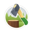ax chop wooden log vector image vector image