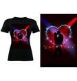 t-shirt design with silhouetted couple vector image vector image