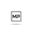 initial letter mp logo template design vector image