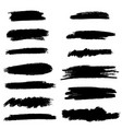 set brush strokescollection brush vector image vector image