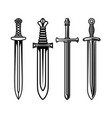 set medieval swords design element vector image vector image