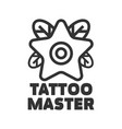 tattoo master studio salon star flower icon vector image