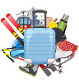 winter holidays concept with suitcase vector image