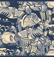 colored seamless pattern with coral reef fish vector image vector image