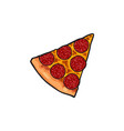 pizza slice flat isolated vector image