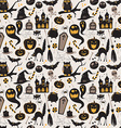 seamless pattern of vintage happy halloween flat vector image