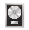 platinum vinyl in frame on wall collection disc vector image