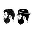 vintage retro simple man male hair with mustache vector image vector image