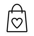 shopping bag with heart icon vector image