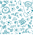 back to school hand drawn doodle seamless pattern vector image